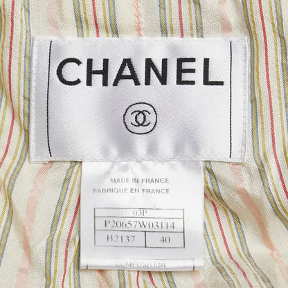 Top Quality Chanel Tweed Jacket Beige Pink White