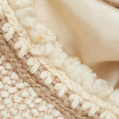 Top Quality Chanel Wool Silk Long Coat Beige