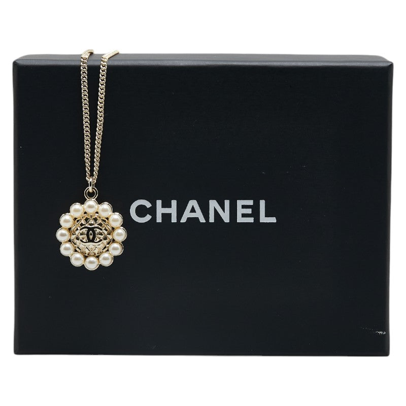 Top Quality Chanel Coco Mark Chain Necklace Gold Plated Pearl