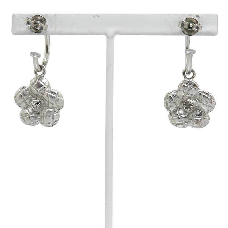Top Quality Chanel Camellia Silver Metal Earrings