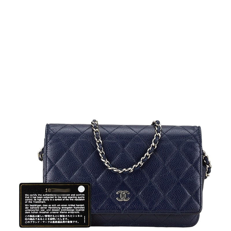 Top Quality Chanel Caviar Skin Chain Wallet Bag