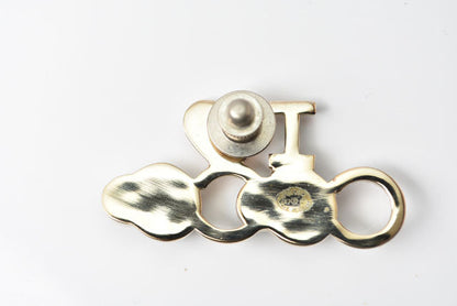 Top Quality Chanel Brooch Pin Badge I LOVE COCO Heart Motif Gold/Brown