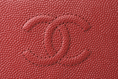 Top Quality Chanel Caviar Skin Mini Trifold Wallet Dark Red