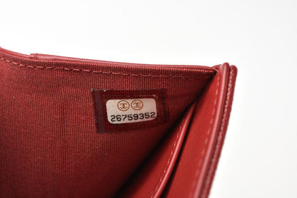 Top Quality Chanel Caviar Skin Mini Trifold Wallet Dark Red