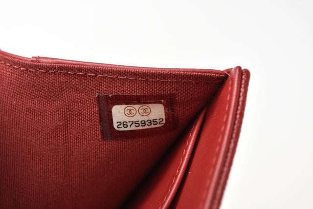 Top Quality Chanel Caviar Skin Mini Trifold Wallet Dark Red