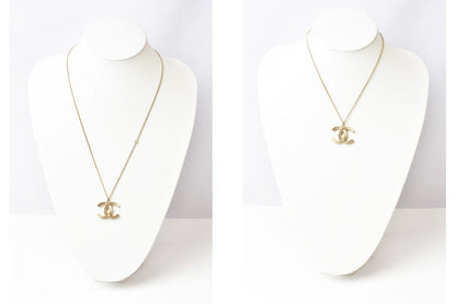 Top Quality Chanel Necklace Pendant Metal Rhinestone Faux Pearl Gold