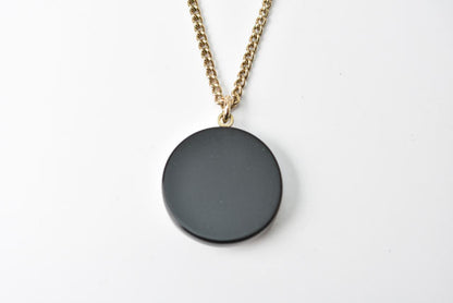 Top Quality Chanel Necklace/Pendant Coco Mark CC Rhinestone Gold/Black