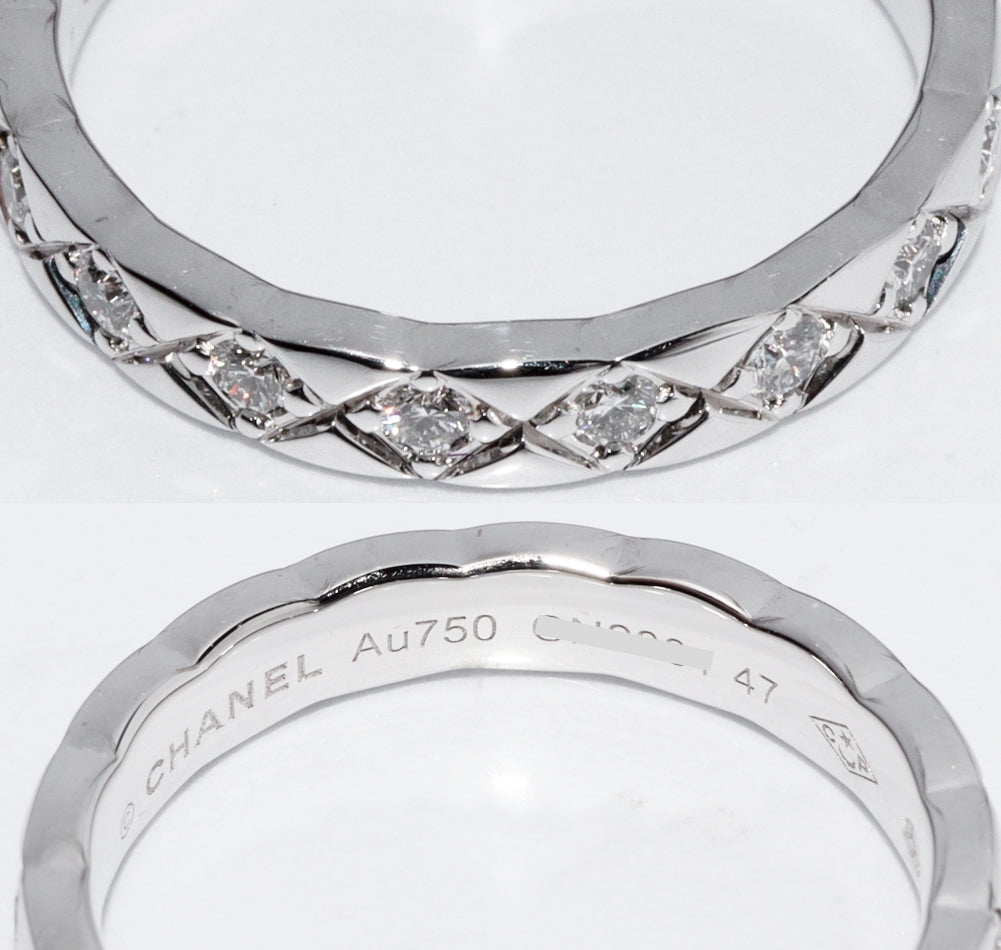 Top Quality Chanel K18WG Diamond Coco Crush Ring J11871