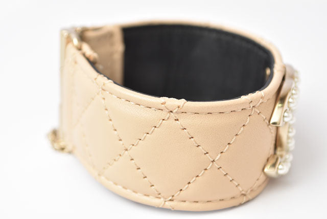 Top Quality Chanel Matelasse Coco Mark Pearl Motif Bangle