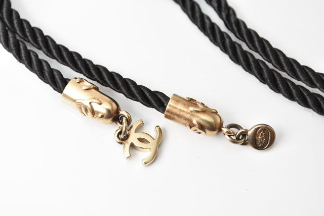 Top Quality Chanel Coco Mark Choker/Necklace Black/Gold Rhinestone Special Edition