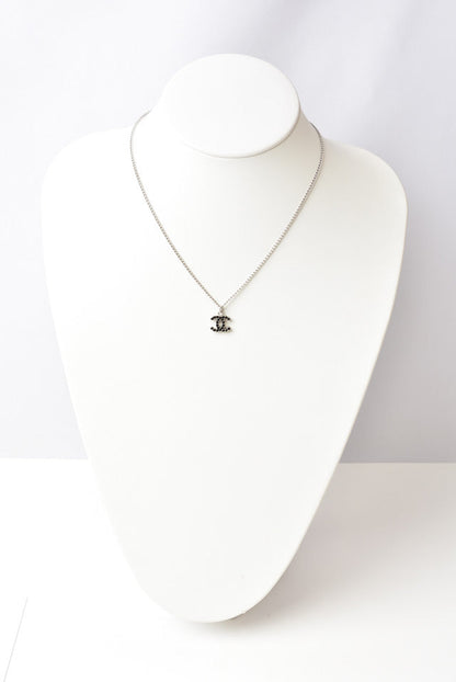 Top Quality Chanel Necklace/Pendant. Metal. Rhinestone. Black/Silver. New