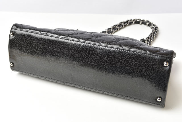 Top Quality Chanel Patent Leather Tote Bag Vintage Quilted Black