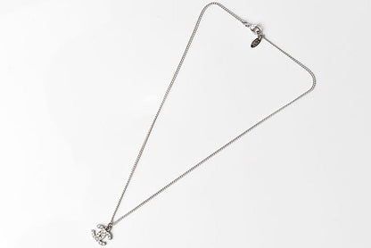Top Quality Chanel Necklace/Pendant with Rhinestones. Silver/White