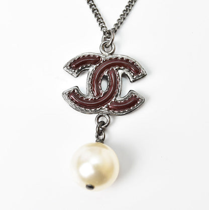 Top Quality Chanel 2way Necklace/Pendant with Coco Mark and Pearl Motif