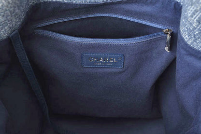 Top Quality Chanel Cotton Canvas Denim Backpack Chain Bag Deauville 2018 Cruise Line