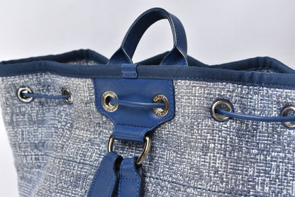 Top Quality Chanel Cotton Canvas Denim Backpack Chain Bag Deauville 2018 Cruise Line