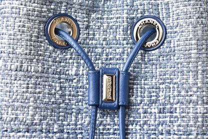 Top Quality Chanel Cotton Canvas Denim Backpack Chain Bag Deauville 2018 Cruise Line