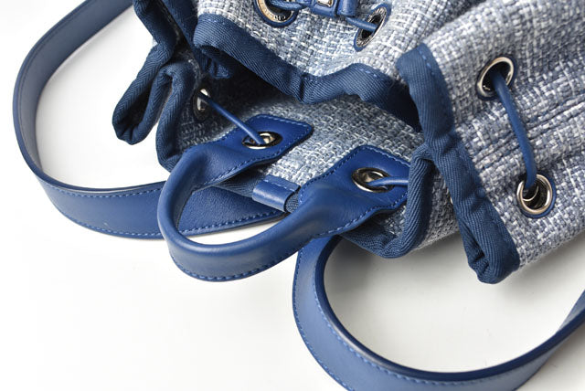 Top Quality Chanel Cotton Canvas Denim Backpack Chain Bag Deauville 2018 Cruise Line