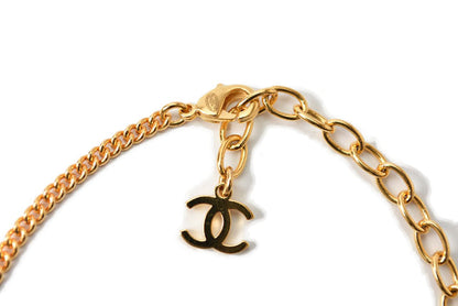 Top Quality Chanel Necklace/Pendant Chain with African Motif. CC Rhinestones. Gold