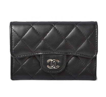 Top Quality Chanel Lambskin Coin/Card Case Black/Bordeaux