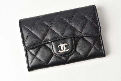 Top Quality Chanel Lambskin Coin/Card Case Black/Bordeaux