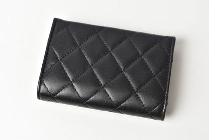 Top Quality Chanel Lambskin Coin/Card Case Black/Bordeaux