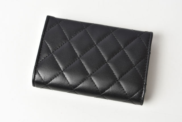 Top Quality Chanel Lambskin Coin/Card Case Black/Bordeaux