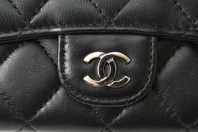 Top Quality Chanel Lambskin Coin/Card Case Black/Bordeaux