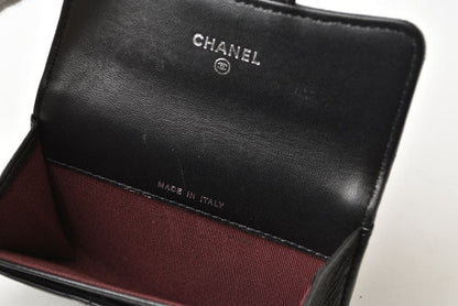 Top Quality Chanel Lambskin Coin/Card Case Black/Bordeaux