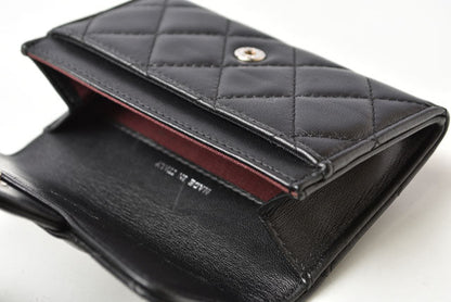 Top Quality Chanel Lambskin Coin/Card Case Black/Bordeaux