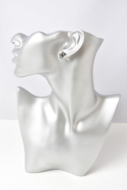 Top Quality Chanel Earrings CC Gunmetal Rhinestone