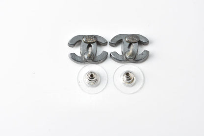 Top Quality Chanel Earrings CC Gunmetal Rhinestone