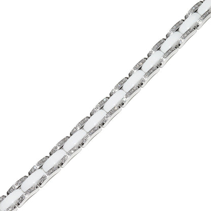 Top Quality Chanel White Gold Ceramic Diamond Bracelet J2931