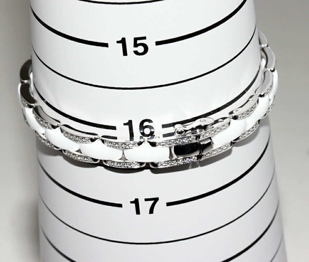 Top Quality Chanel White Gold Ceramic Diamond Bracelet J2931