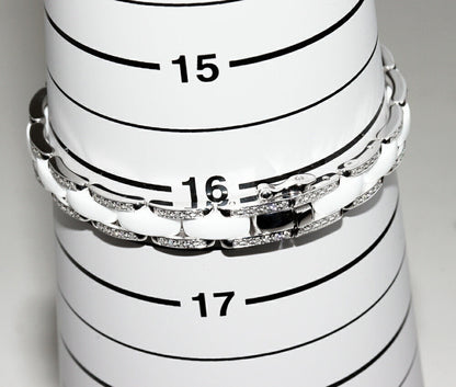 Top Quality Chanel White Gold Ceramic Diamond Bracelet J2931