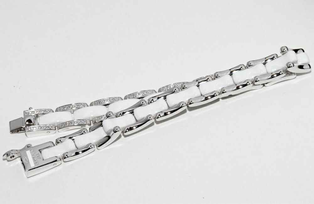 Top Quality Chanel White Gold Ceramic Diamond Bracelet J2931