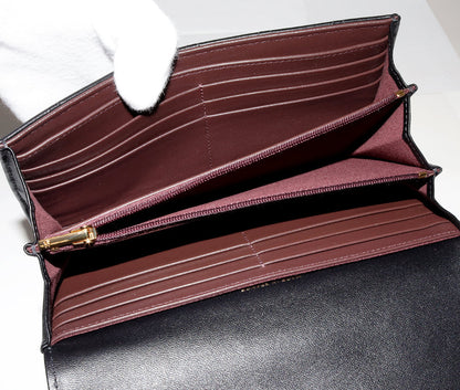 Top Quality Chanel Lambskin Classic Flap Wallet Black Gold AP0241