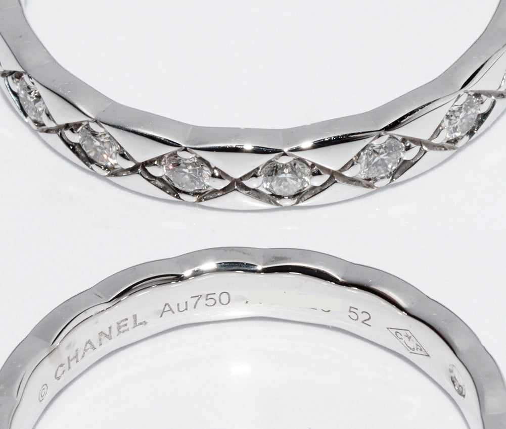 Top Quality Chanel K18WG Diamond Coco Crush Ring Mini Model