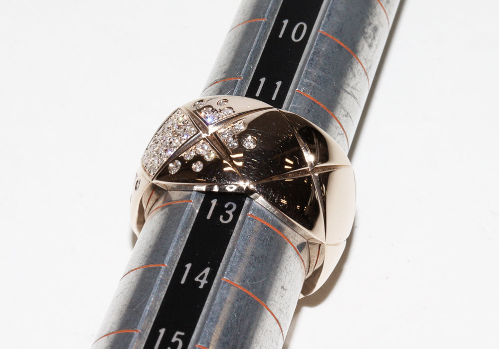 Top Quality Chanel K18 Beige Gold Diamond Coco Crush Ring