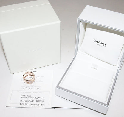 Top Quality Chanel K18 Beige Gold Diamond Coco Crush Ring