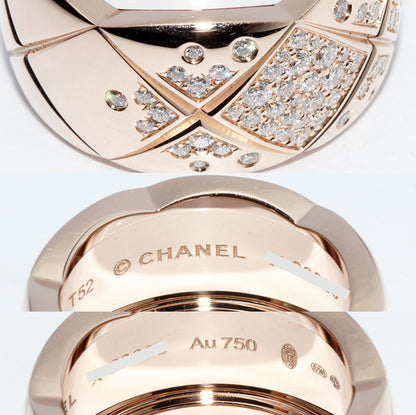 Top Quality Chanel K18 Beige Gold Diamond Coco Crush Ring