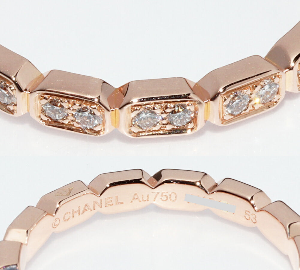 Top Quality Chanel K18PG Diamond Ring Full J4134