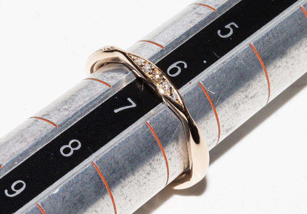 Top Quality Chanel K18PG Diamond Camellia Collection Half Eternity Ring