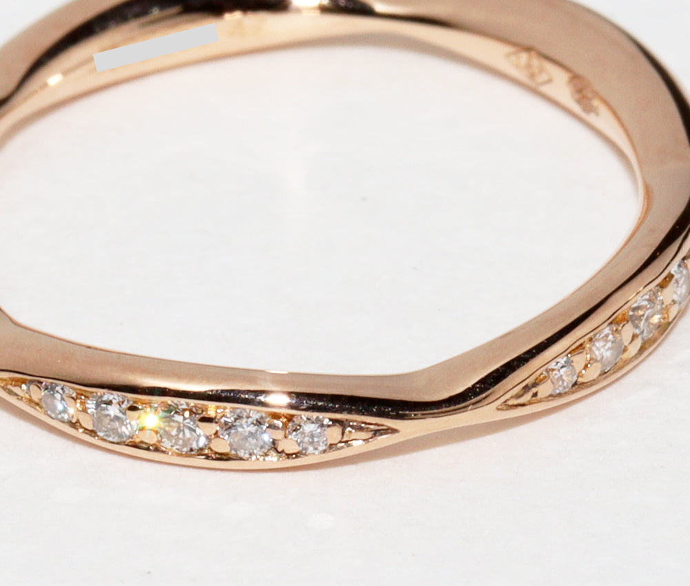 Top Quality Chanel K18PG Diamond Camellia Collection Half Eternity Ring