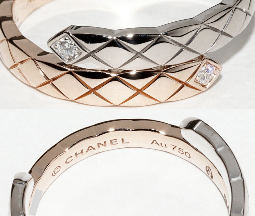 Top Quality Chanel K18 Gold Diamond Coco Crush Ring