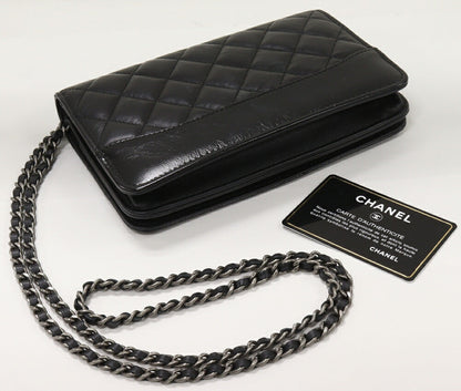 Top Quality Chanel Chain Shoulder Bag Black Silver A84389