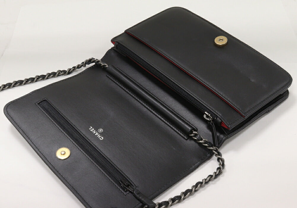 Top Quality Chanel Chain Shoulder Bag Black Silver A84389