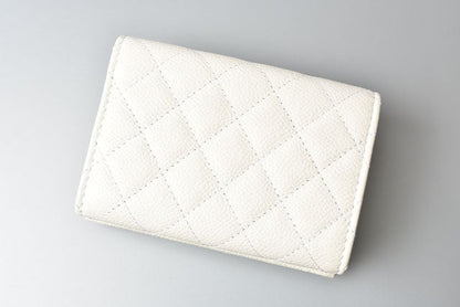 Top Quality Chanel Caviar Skin Boy Top Quality Chanel Mini Wallet Off White Gold