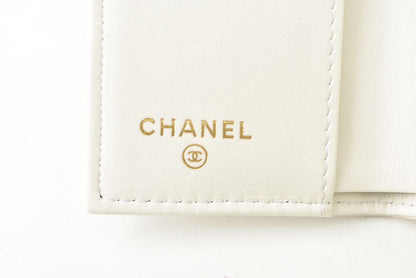 Top Quality Chanel Caviar Skin Boy Top Quality Chanel Mini Wallet Off White Gold
