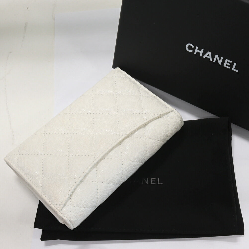 Top Quality Chanel Caviar Skin Bifold Wallet Matelasse Medium Classic Flap AP0232